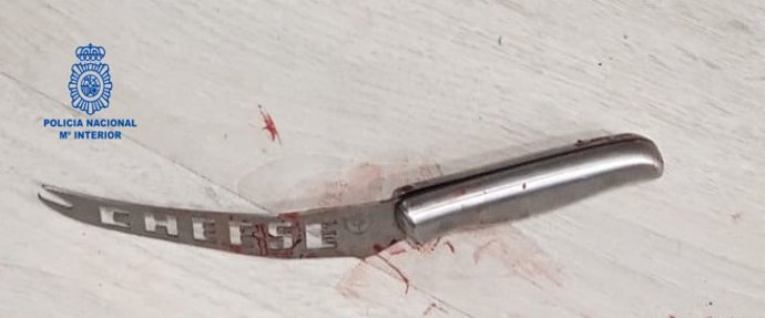 El cuchillo que los agentes intervinieron al detenido.
