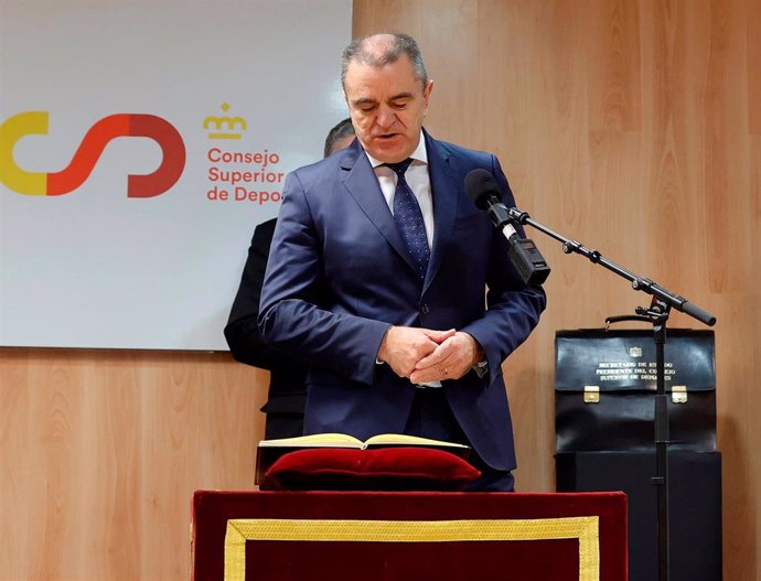 El presidente del CSD, José Manuel Franco, en su toma de posesión del cargo el 30 de marzo de 2021.
