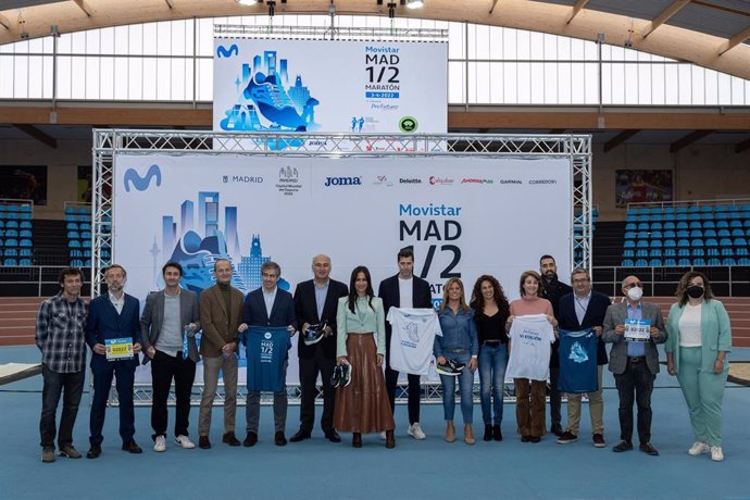 Presentacion del Movistar Madrid Media Maratón de 2022 en el centro deportivo Gallur de la capital de España.