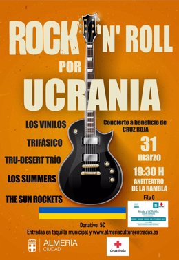 Cartel del concierto 'Rock and roll por Ucrania'.