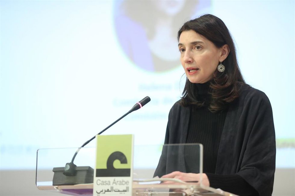 La ministra de justicia, Pilar Llop, interviene en el foro de Jóvenes contra el Odio Cotidiano del proyecto COCO: contra el odio cotidiano, en la Casa Árabe de Madrid, a 26 de marzo de 2022, en Madrid (España). Financiado por el programa de Derechos