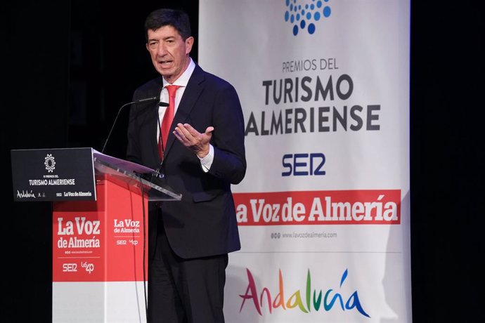 Juan Marín, durante el acto de entrega de los Premios Turismo de Almería
