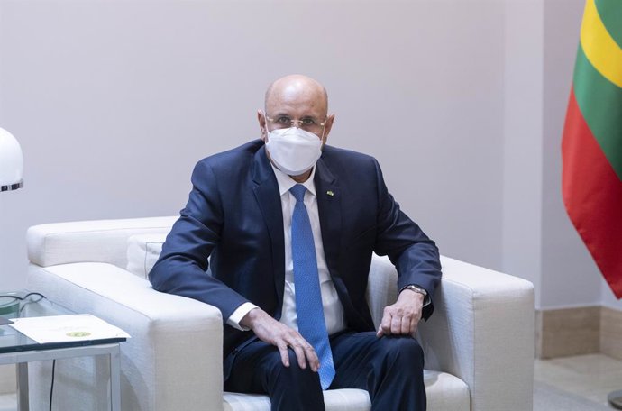 El presidente de Mauritania, Mohamed Ould Ghazouani, en el Palacio de la Moncloa, a 17 de marzo de 2022, en Madrid (España). Esta mañana, Mohamed Ould Ghazouani ha tenido un encuentro y almuerzo con el Rey Felipe VI en el Palacio de la Zarzuela. El pres