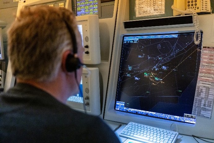 Sistema Automatizado de Control de Tránsito Aéreo (SACTA) de Enaire en Barcelona.