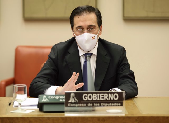 El ministro de Asuntos Exteriores, Unión Europea y Cooperación, José Manuel Albares, comparece en la Comisión de Asuntos Exteriores del Congreso
