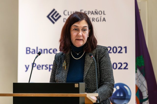 La presidenta de la CNMC, Cani Fernández, durante la presentación del  Balance Energético 2021  de Enerclub, en Madrid a 31 de marzo de 2022