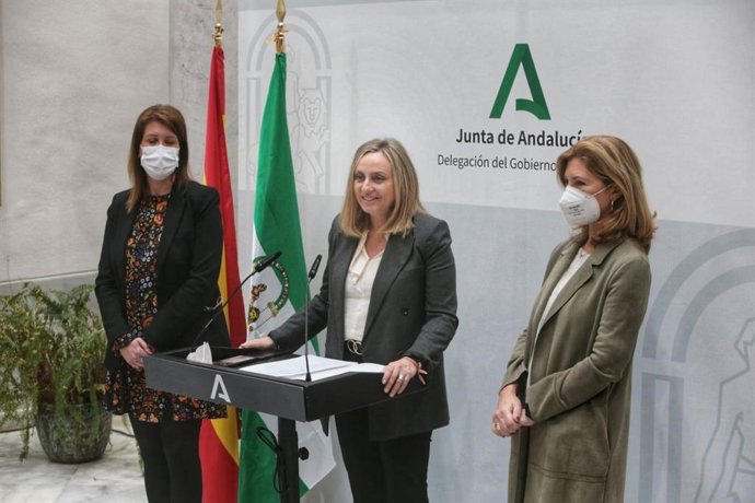 Marifrán Carazo, consejera de Fomento, en rueda de prensa en Málaga