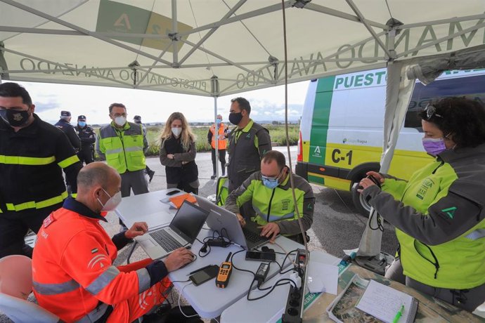 Simulacro de accidente en el aeropuerto de Jerez.