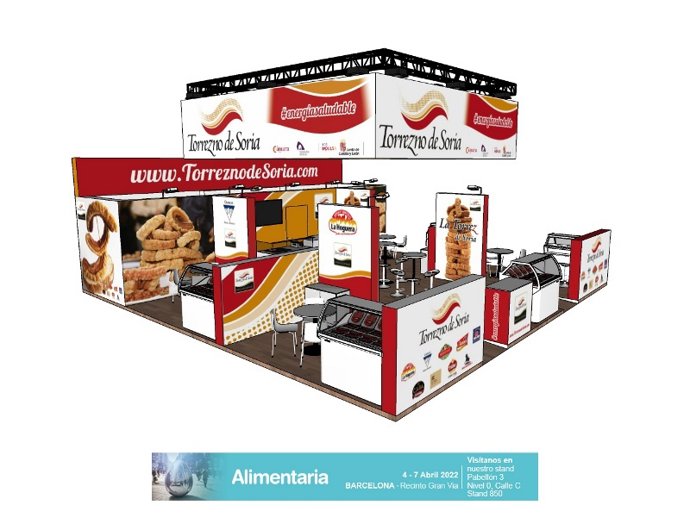 Diseño del stand del Torrezno de Soria para la feria Alimentaria.