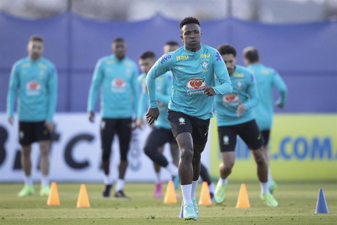 Archivo - Vinicius Jr durante un entrenamiento de la selección brasileña de fútbol