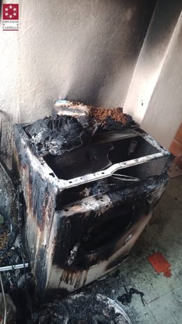 Lavadora incendiada