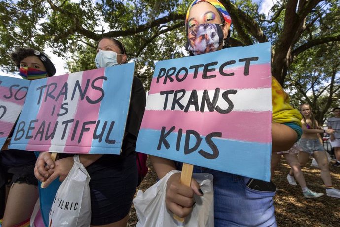 Manifestación a favor del avance de los derechos de las personas transexuales.