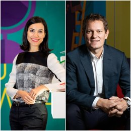 La nueva directora de Operaciones y Marketing d eMicrosoft España, Carolina Castillo  y el nuevo director de Partners de la misma firma, Antonio Budia