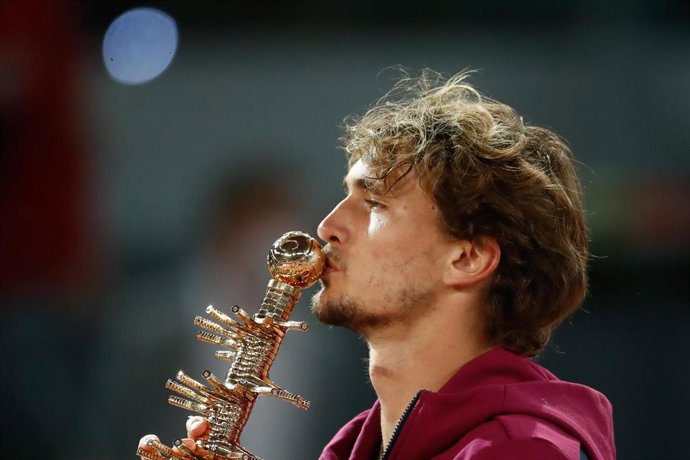 Archivo - El alemán Alexander Zverev, ganador en 2021 del Mutua Madrid Open.