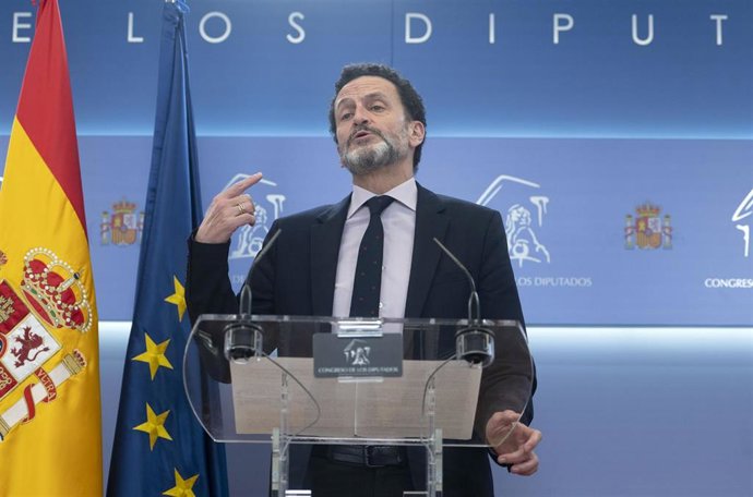 El vicesecretario general de Cs y portavoz del Comité Ejecutivo, Edmundo Bal, en una rueda de prensa en el Congreso