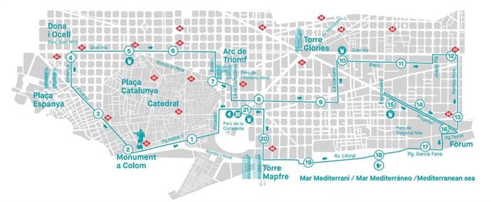Recorregut de l'eDreams Mitja Marató de Barcelona d'aquest diumenge