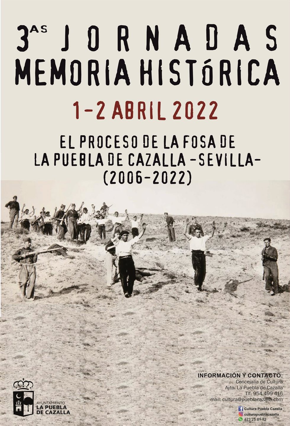Cartel de las III jornadas sobre Memoria Histórica de La Puebla de Cazalla.