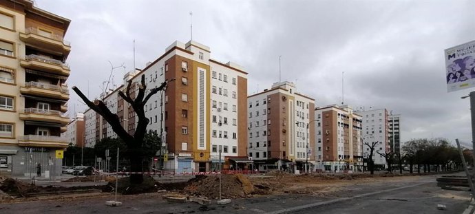 Las obras de ampliación del tranvía han empezado en San Francisco Javier.