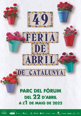 El cartel ganador del concurso para la 49a Feria de Abril de Catalunya, que ha sido diseñado por la directora del estudio New Roman,  Emi Suñer.