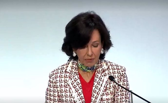 La presidenta de Banco Santander, Ana Botín, durante la celebración de la junta ordinaria de accionistas 2022 de la entidad