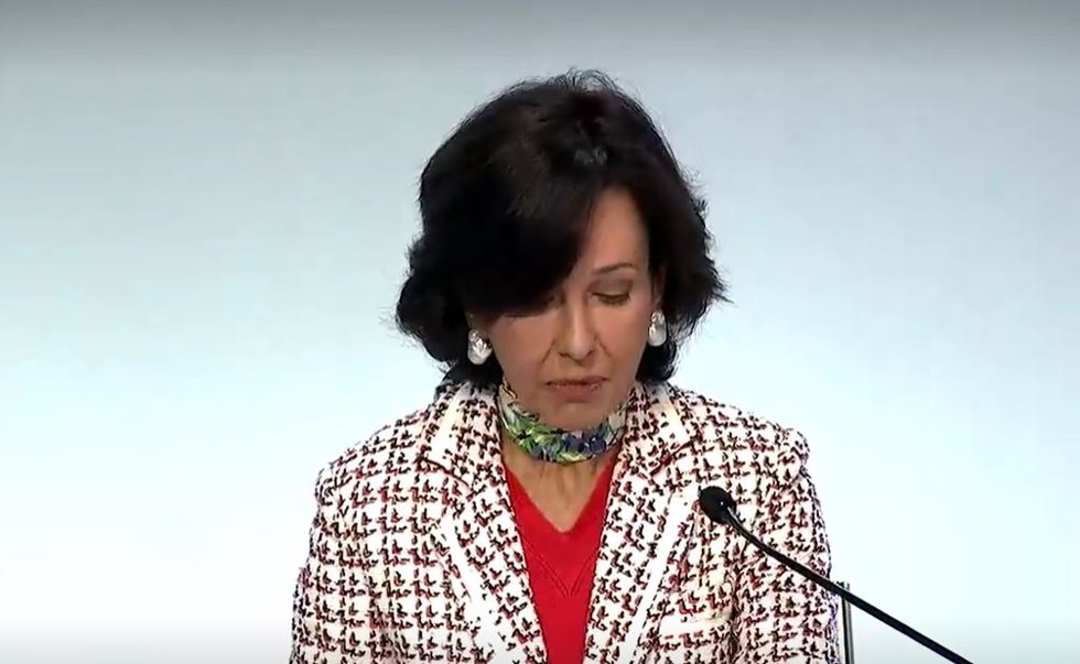 La presidenta de Banco Santander, Ana Botín, durante la celebración de la junta ordinaria de accionistas 2022 de la entidad