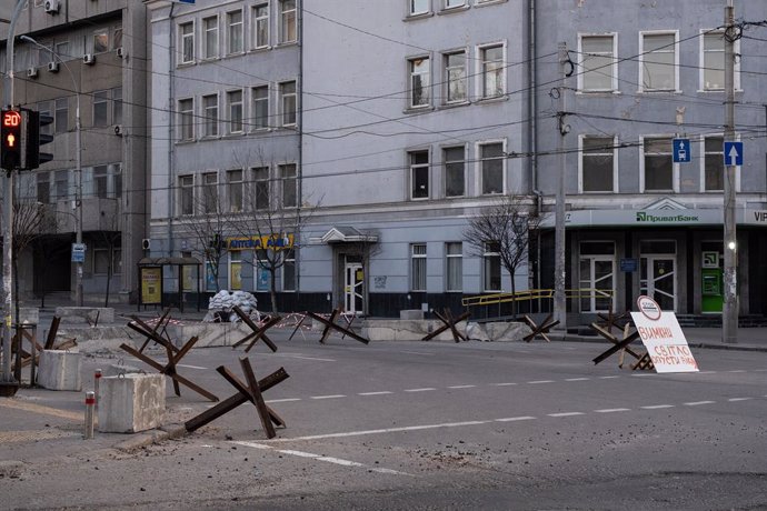 Barricades amb erions txecs als carrers de Kíev