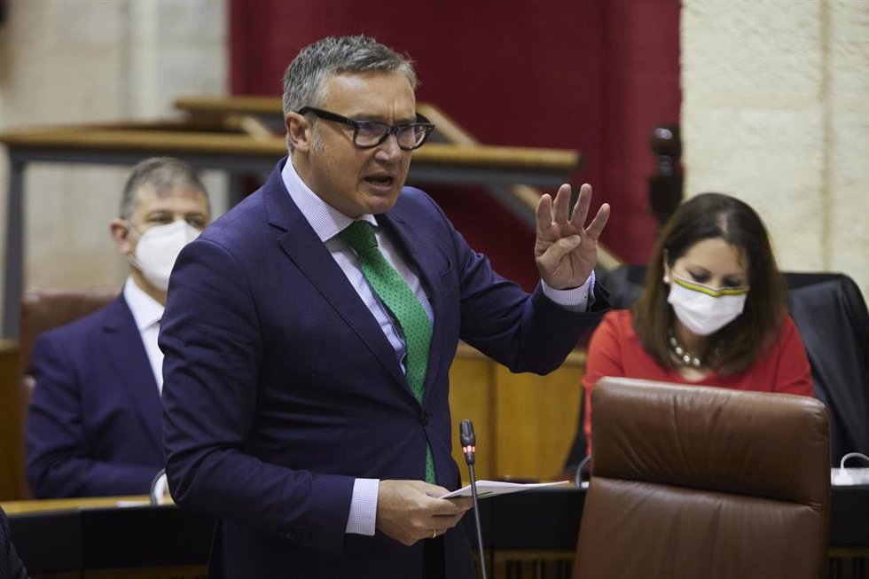 El portavoz del Grupo Parlamentario Vox Andalucía, Manuel Gavira,en una foto de archivo en el Pleno del Parlamento andaluz.