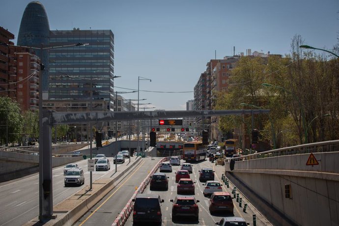 Túnel de Glries de Barcelona dos dies abans que entri en funcionament en sentit Llobregat