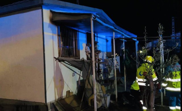 Chalet afectado por el incendio.