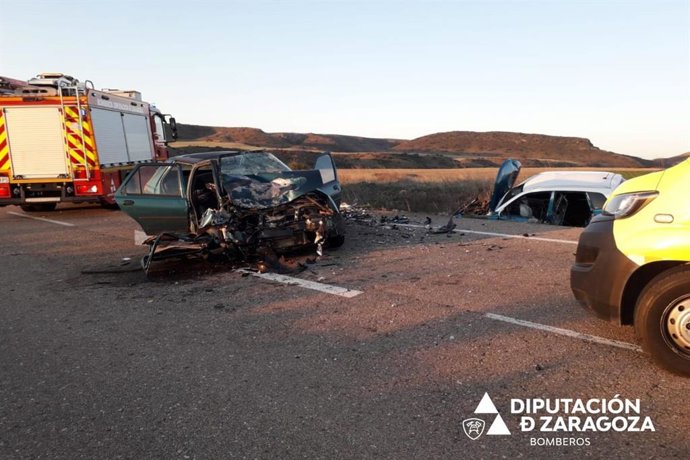 Tres personas resultan heridas en un accidente en la A-222, entre Belchite y Lécera (Zaragoza).