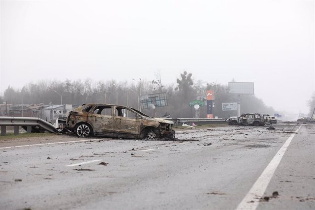 Imagen de la ciudad de Bucha tras la retirada de las tropas rusas 