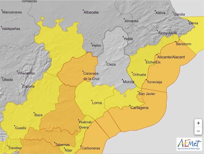 Mapa de alertas meteorológicas