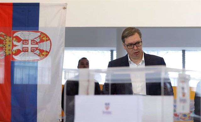 El presidente serbio, Alexander Vucic, en las elecciones del 3 de abril de 2022