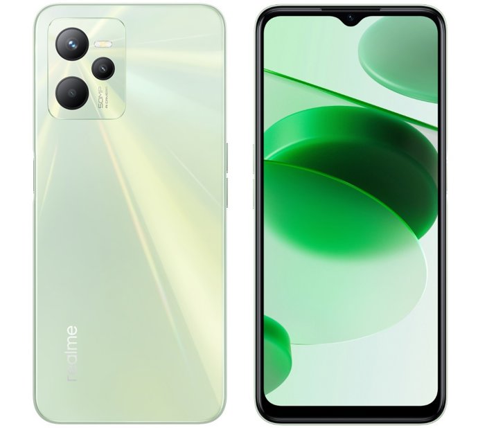 Realme C35 en color verde