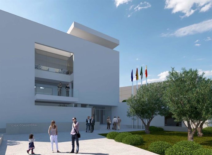 Recreación del nuevo Ayuntamiento de Gerena, cuyo proyecto firma el Estudio Carbajal.