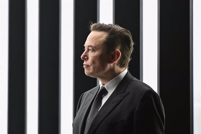 22 March 2022, Brandenburg, Gruenheide: Elon Musk, Tesla CEO, attends the opening of the Tesla factory Berlin Brandenburg. The first Tesla European factory in Gruenheide is expected to produce 500,000 vehicles every year. Photo: Patrick Pleul/dpa-Zentra