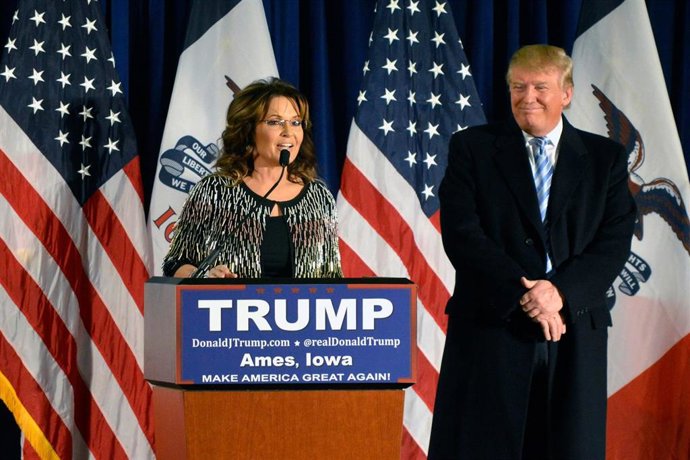Sarah Palin y Donald Trump en 2016.