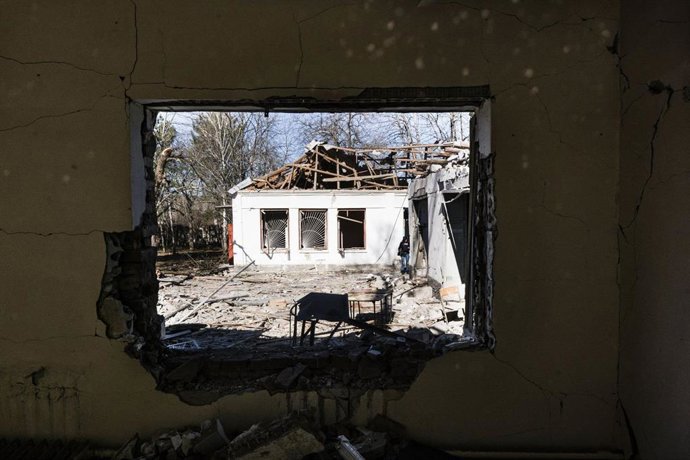 Edifcio destruido en la ciudad ucraniana de Mikolaev