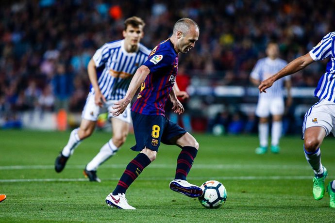 Archivo - 08 Andres Iniesta from Spain of FC Barcelona during the Spanish championship La Liga football match between FC Barcelona and Real Sociedad on May 20, 2018 at Camp Nou stadium in Barcelona, Spain - Photo Xavier Bonilla / Spain DPPI / DPPI