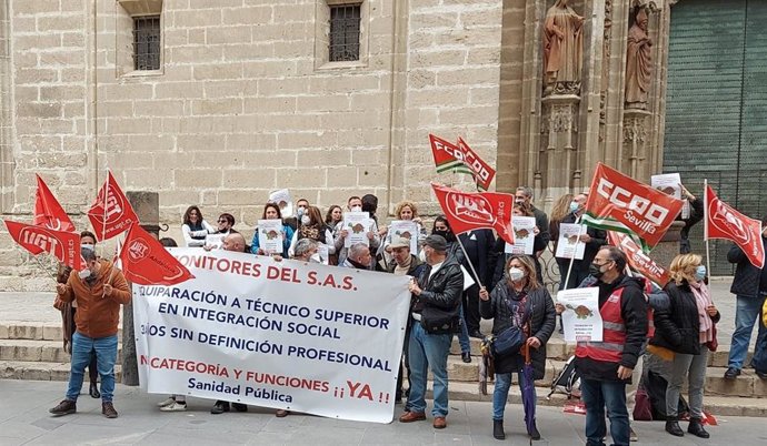 Concentración de los monitores ocupacionales del SAS en Sevilla