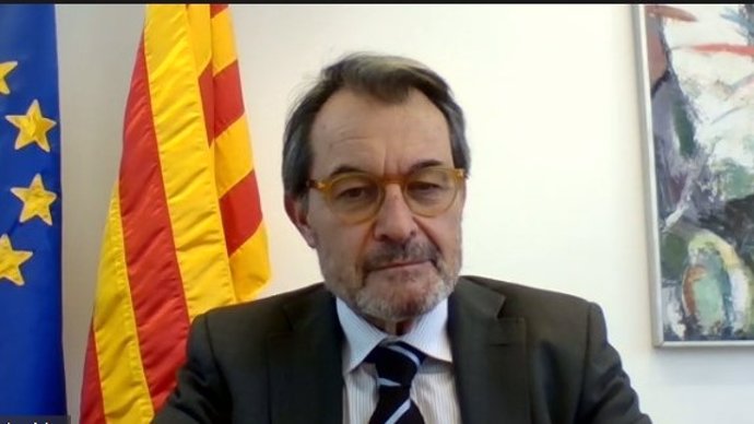 El expresidente de la Generalitat Artur Mas en una conversación telemática