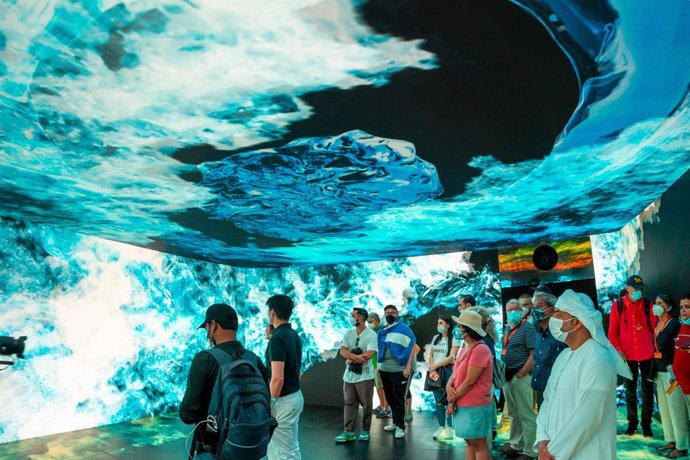 Immersive room explained the concept of flying rivers to the public.