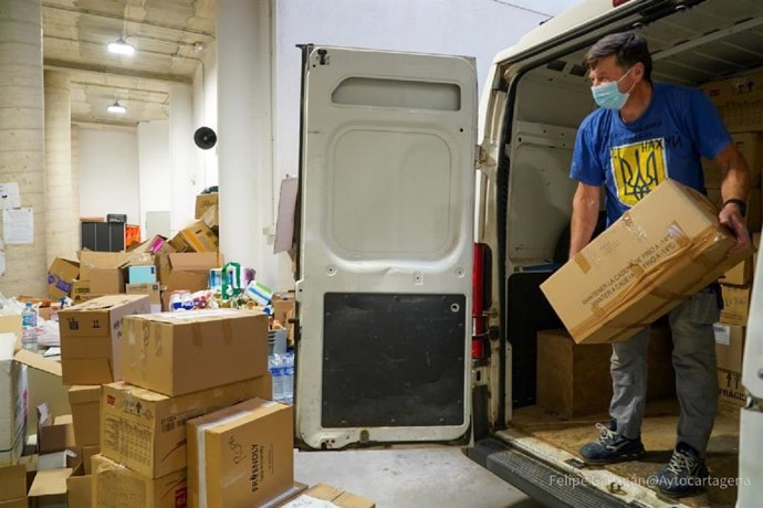 Un segundo camión con ayuda humanitaria saldrá este martes desde Cartagena en dirección a Ucrania