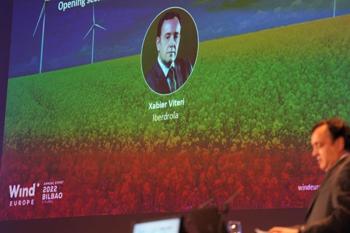 El director gerente de Iberdrola Renovables, Xabier Viteri, durante la inauguración de WindEurope