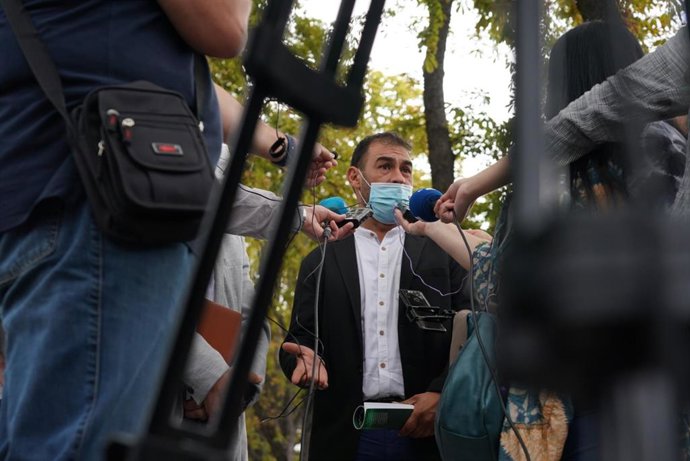 Archivo - El secretario general de JUCIL, Ernesto Vilariño, en una atención a medios de comunicación en Vitorial en agosto de 2021 