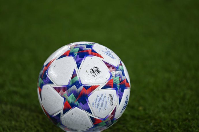 Illustration picture shows the official Adidas Champions League ball during the UEFA Women's Champions League, Quarter-finals, 2nd leg football match between Paris Saint-Germain (PSG) and FC Bayern Munich (Munchen) on March 30, 2022 at Parc des Princes 