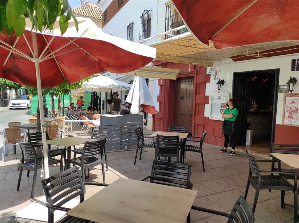 Veladores en establecimientos de hostelería en el casco histórico de Córdoba.