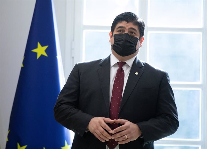 El presidente de Costa Rica, Carlos Alvarado, en el Palacio de la Moncloa, a 28 de marzo de 2022, en Madrid (España).