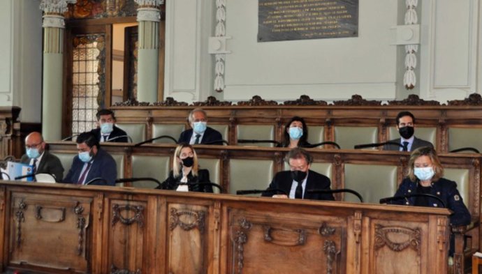 El Grupo Municipal Popular en Valladolid durante un Pleno.