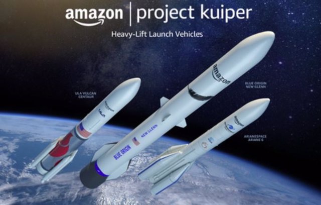 Amazon contrata tres lanzadores para su Intenret espacial